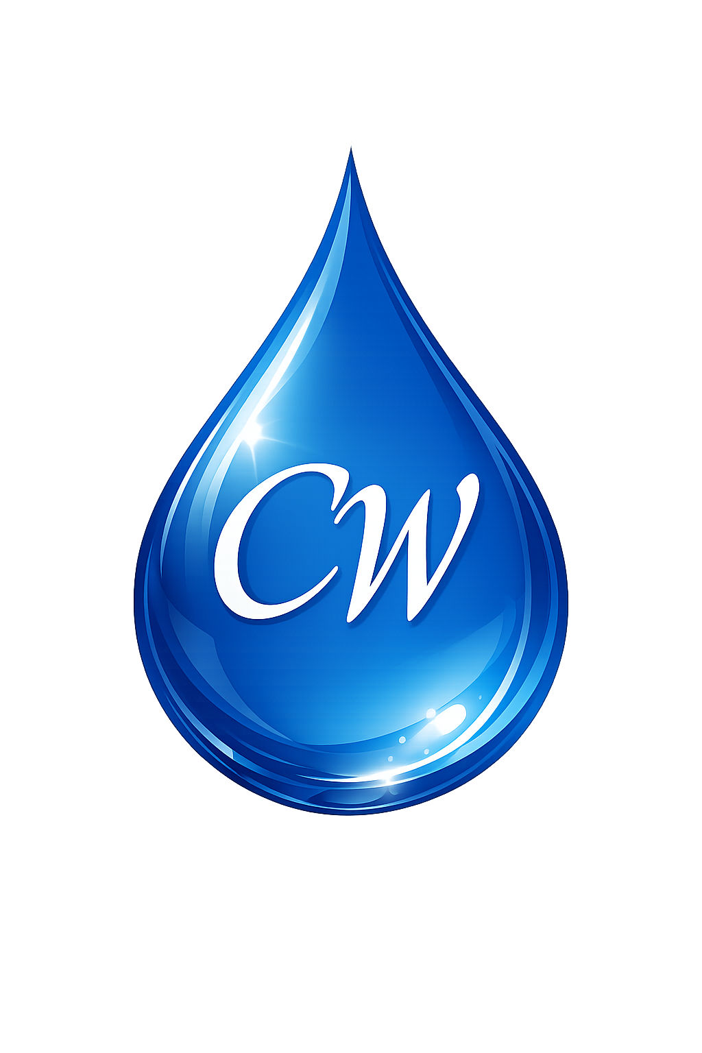 Clear Waters CW water droplet logo